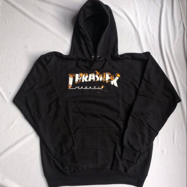 thrasher bbq flame black hoodie