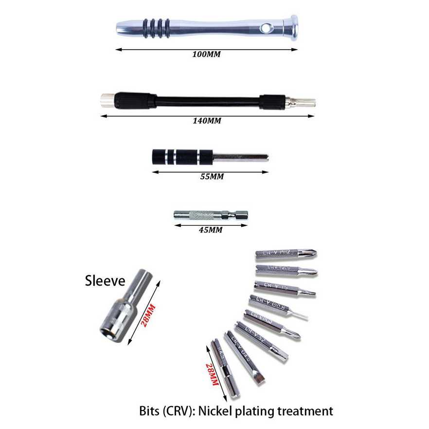 Obeng Set Reparasi Magnetic Head 60 in 1 6100