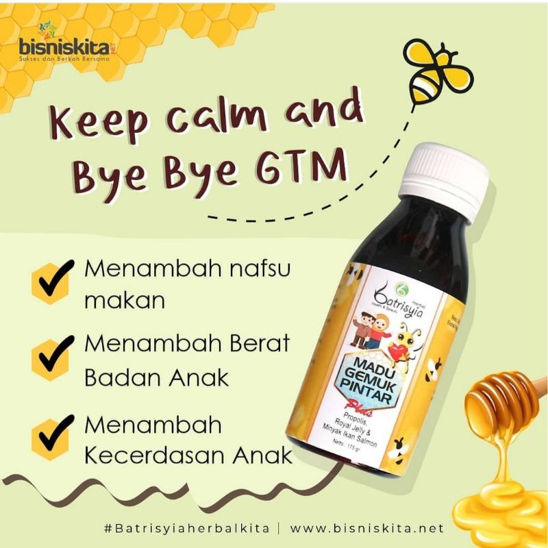 MADU GEMUK PINTAR BATRISYIA madu Gempi madu penambah nafsu makan madu menguat imun anak madu herbal 