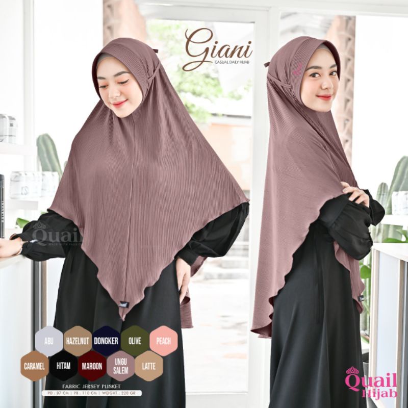 Jilbab Plisket Giani ori Quail Hijab