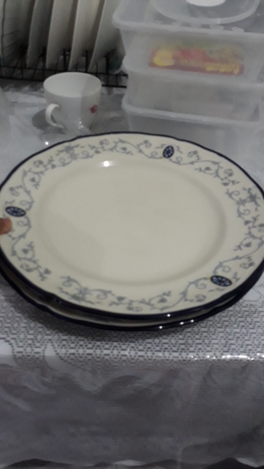 00481 Piring Dinner Motif / Piring Hias Keramik / Piring  Keramik Hias 029