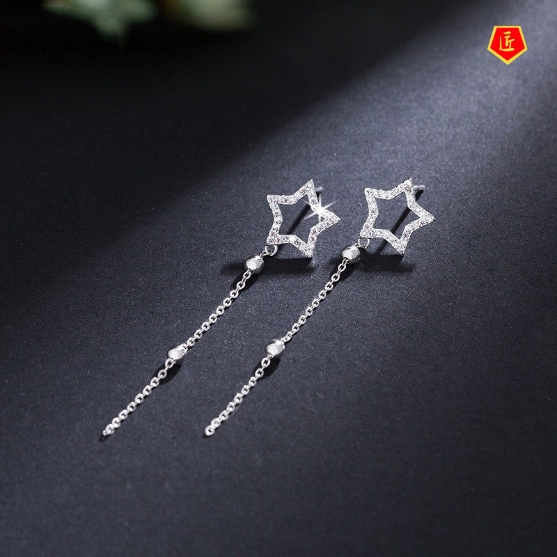 [Ready Stock]Elegant All-Matching Pentagram Earrings Cute and Graceful