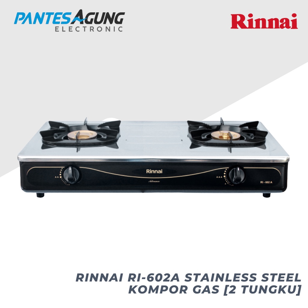 Rinnai RI-602A Stainless Steel Kompor Gas [2 Tungku]