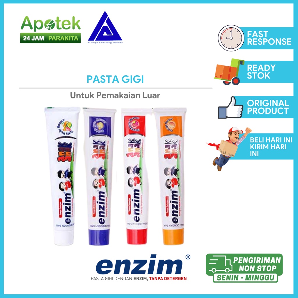 Enzim Pasta Gigi Tanpa Deterjen/ Orthodontic/ Mixdent/ Sensitif/ Pasta Gigi Anak Aneka Rasa