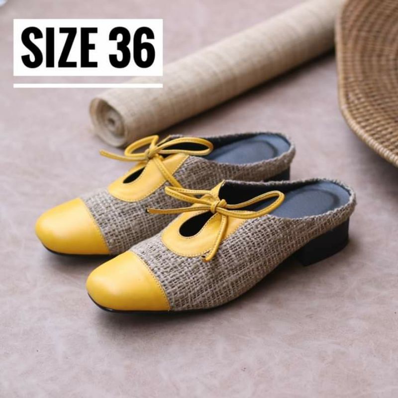 BLOCK HEELS KULIT ASLI, SANDAL BLOCK HEELS, BLOCK HEELS GONI, BLOCK HEELS ETNIK