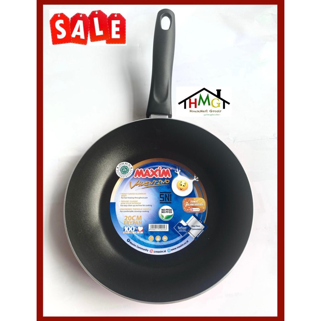 Frypan Teflon Maxim Teflon Anti Lengket Maxim Valentino 20CM Serbaguna