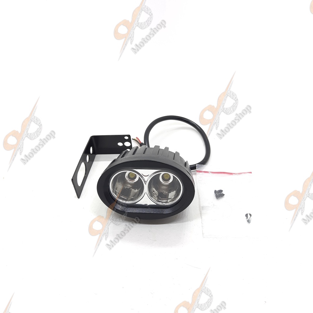 Lampu Tembak Sorot OWL Oval Mini 2 Mata Kecil Terang Kedip Strobo + Breket Bracket Nyala Putih