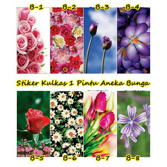 stiker kulkas bunga cantik