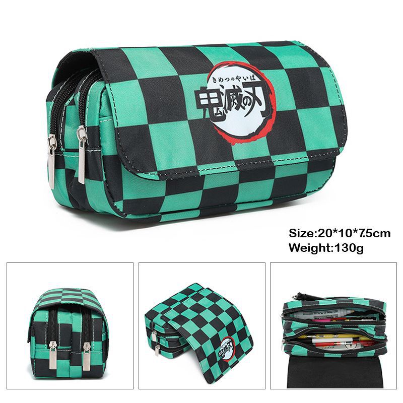 

Large Capacity Anime Demon Slayer Pencil Case Multi Layer Stationery Box Stationery Storage Bag Kids