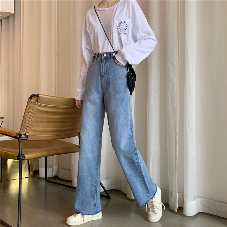 Celana Panjang Boyfriend Jeans Wanita Highwaist Biru Rawis Jeans