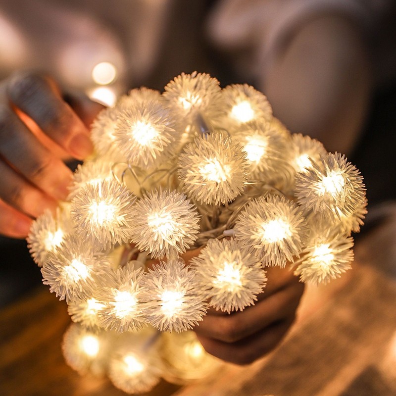 (1.5 / 3 / 6m Ins Lampu String Desain Dandelion Untuk Dekorasi Pesta Natal / Taman / Indoor