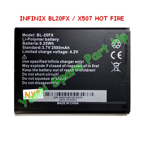 Baterai Infinix Hot Fire X507 BL20FX Orignal New