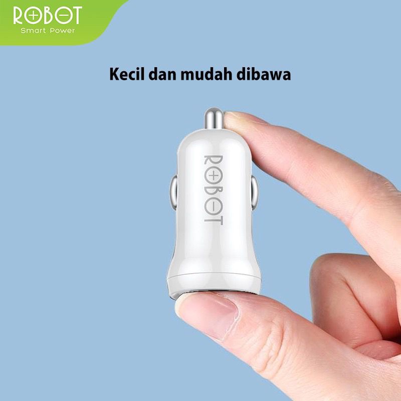 Ready Stok charger mobil Robot RT-C07 micro 2.4A Dual USB Car Charger Saver Mobil new model RT-C06 100% original