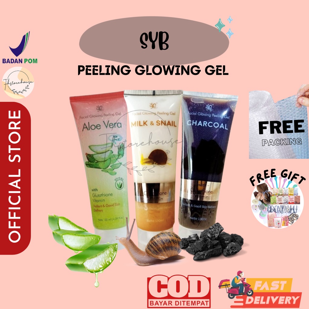 READY SIAP KIRIM !! SYB SBY PEELING GEL ALOE VERA CHARCOAL MILK N SNAIL FACIAL GLOWING FACIAL GLOWING PEELING GEL SYB PEELING GEL MUKA PEELING WAJAH MURAH SYB OFFICIAL