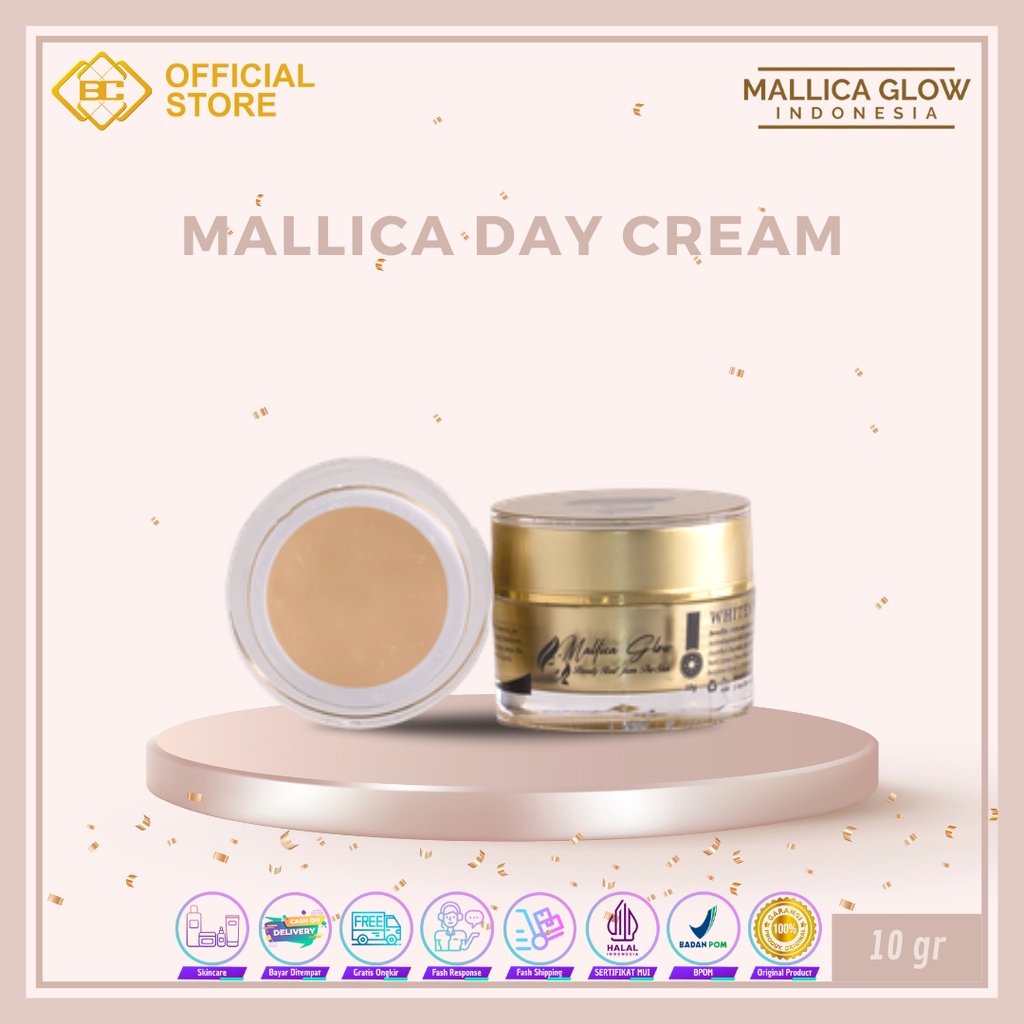 [Bakung Cosmetics] Mallica Glow Day Cream Whitening/Skincare/ Perawatan Kulit Wajah Wanita (COD)