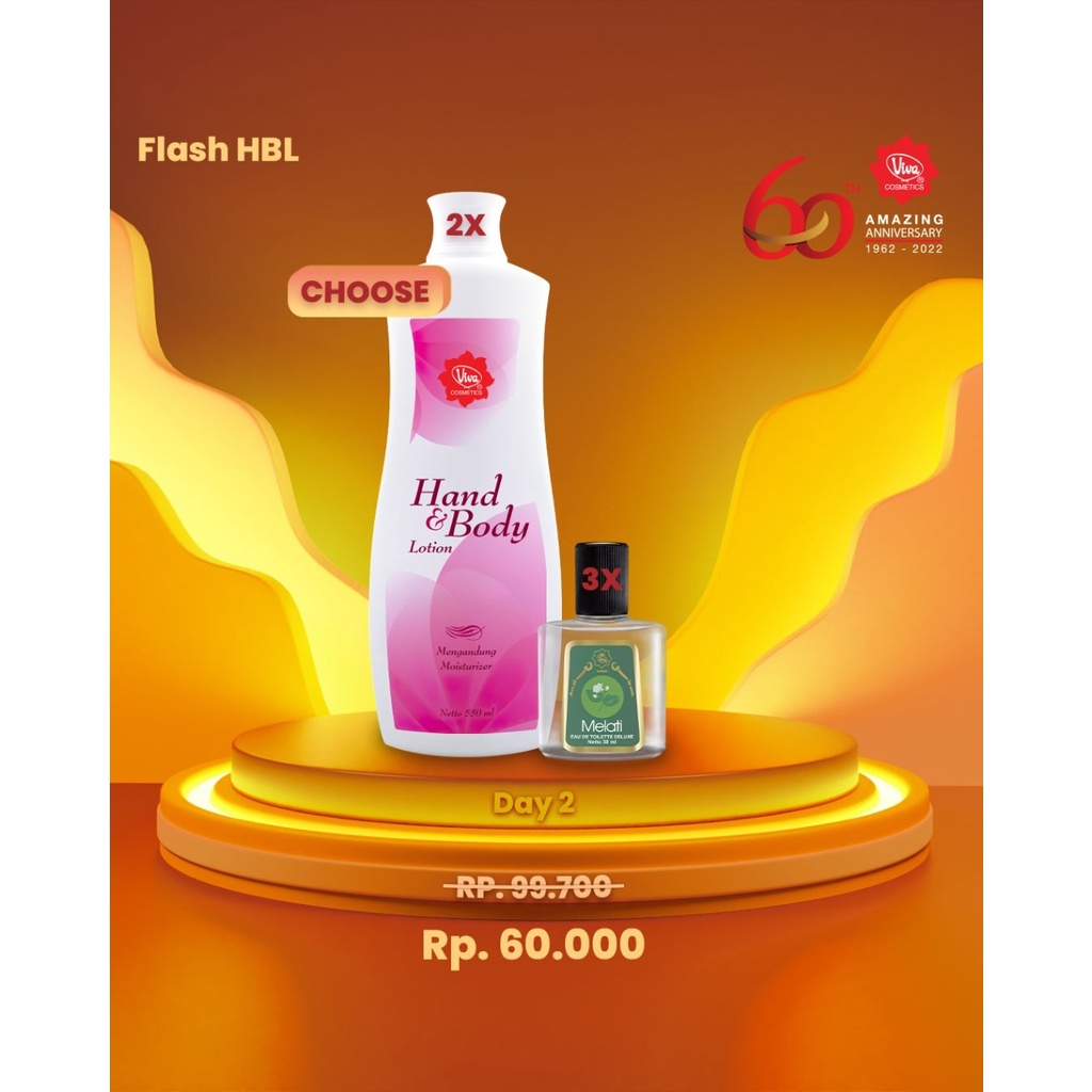 Paket 2 Hand Body Lotion 550 ml 3 Parfum Melati Viva