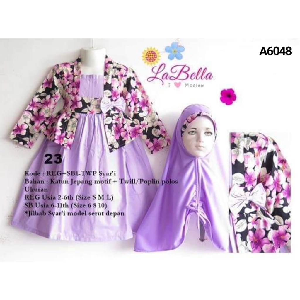 GAMIS ANAK LABELLA TWP PURPLE USIA 2-3THN A6048