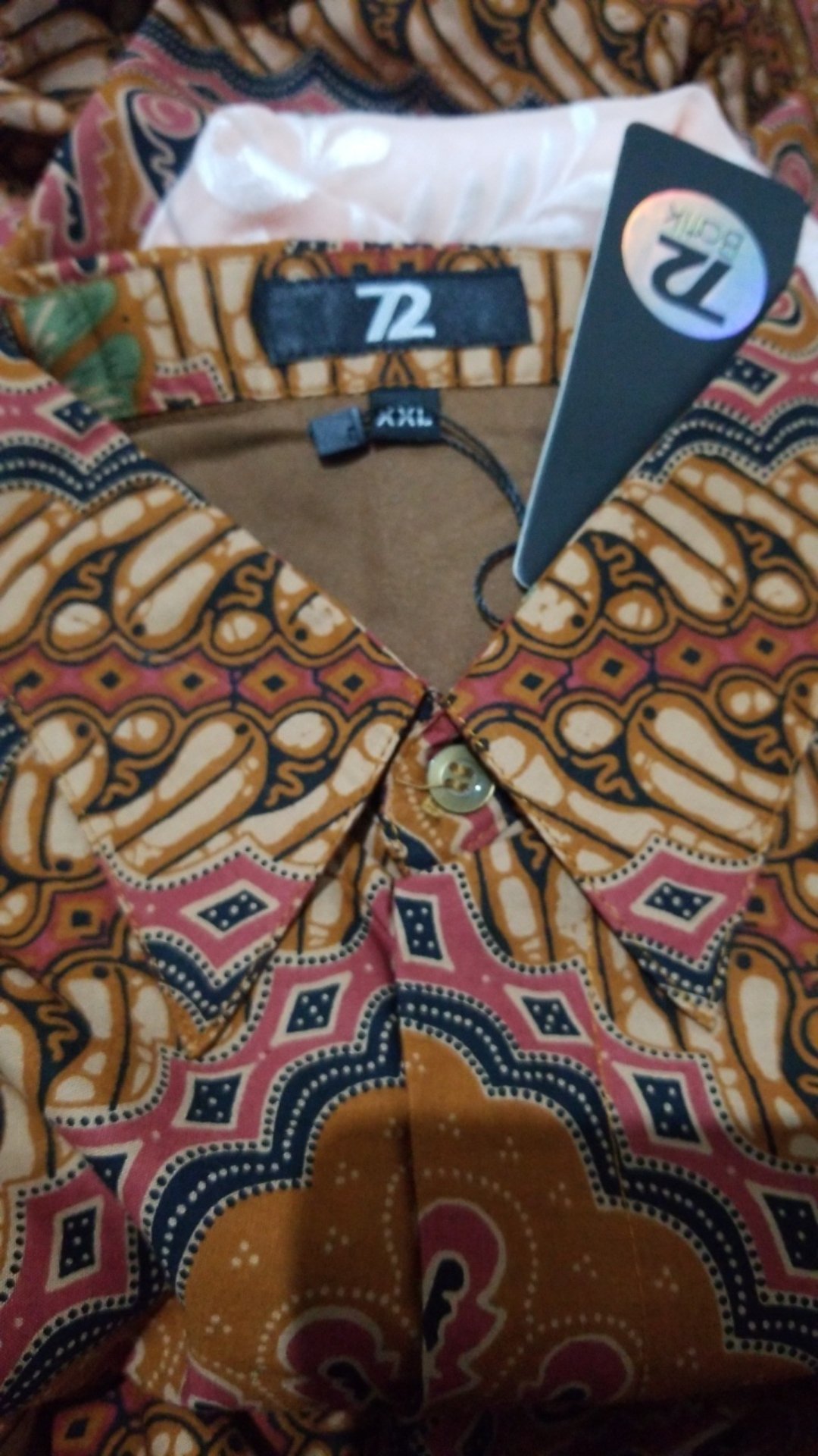 Kemeja Batik Pria Lengan Panjang Premium Parang Seling Kusumo Oranye Coklat 726462 Cap 72