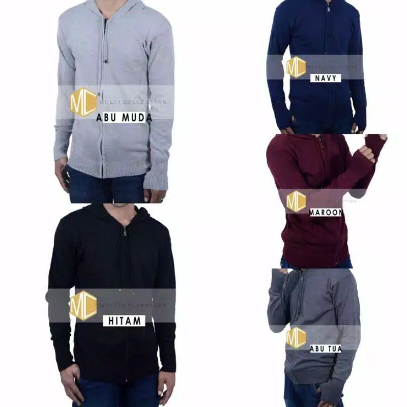 JAKET RAJUT PRIA-JAKET RAJUT ARIEL POLOS