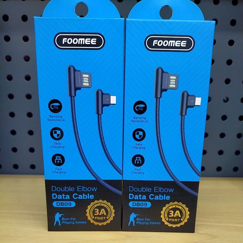 Kabel Data Foomee DB09 Elbow Data Cable Type C 3.0A  For Gaming