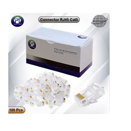 Connector rj45 profftech cat 5e 5 6e 6 utp 100pcs - Konektor lan cat5 cat6 proff tech 100
