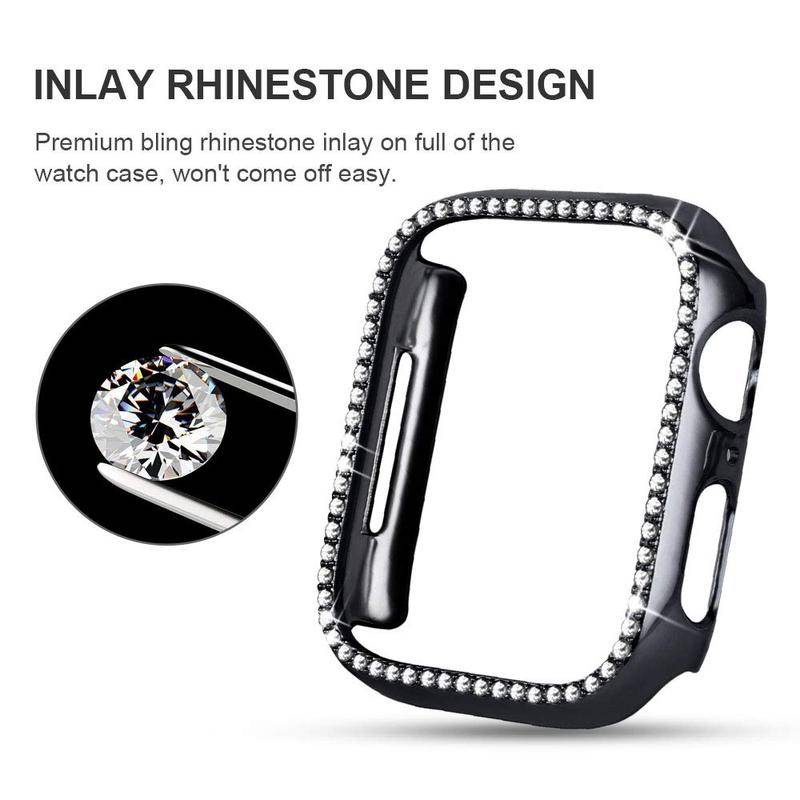 Case Pelindung Hias Berlian Untuk Apple Watch Seri 7 6 5 4 3 2 1 SE 40mm 44mm 41mm 45mm 42mm 38mm