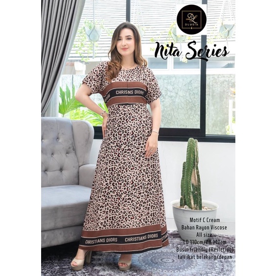 Daster Arab Dlusia NITA SERIES Dress Rayon motif Branded Original By Dlusia