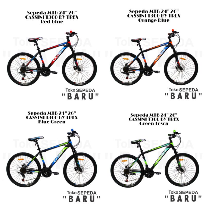 TB - Sepeda MTB CASSINI BY TREX T300 Ukuran 24" 26"
