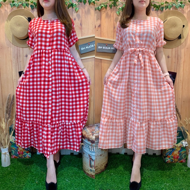 LONG DRESS KOTAKO BUTTON RAMPLE 3013-1