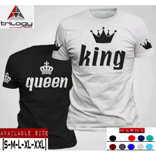 Kaos Couple Keren King And Queen Sablon Lengan King Queen Desain Keren Shopee Indonesia