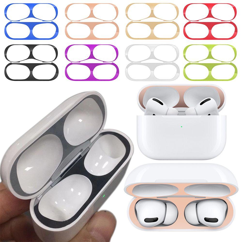 TOP Untuk AirPods Airpod Pro Ultra Tipis Pelindung Kulit Electroplate Metal Film Sticker