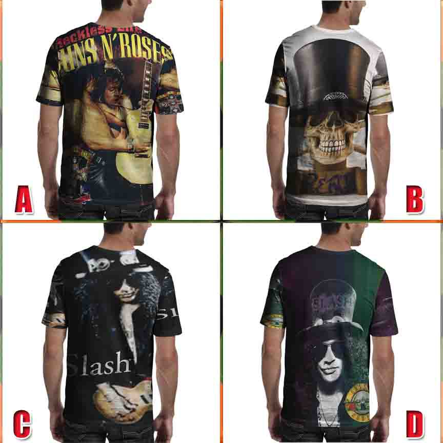 Fullprint Tshirt Slash Gitaris Kaos Guns N Roses Kaos Fullprint Bahan Polyester Jersey Dryfit
