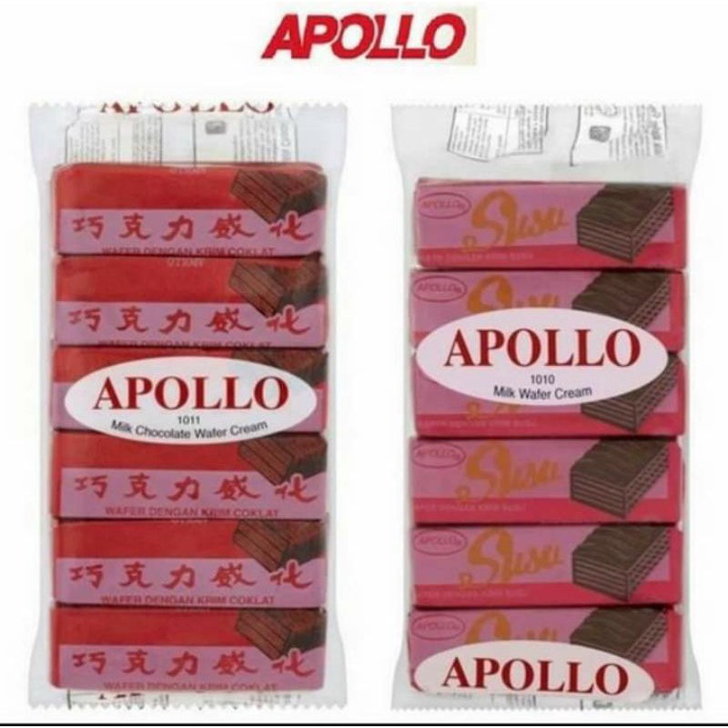 Jual APOLLO CHOCOLATE / APOLLO SUSU / COATED WAFER / PACK 12'S X 12GR ...