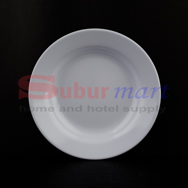 Piring makan melamin putih polos Hoover 9" - 4009