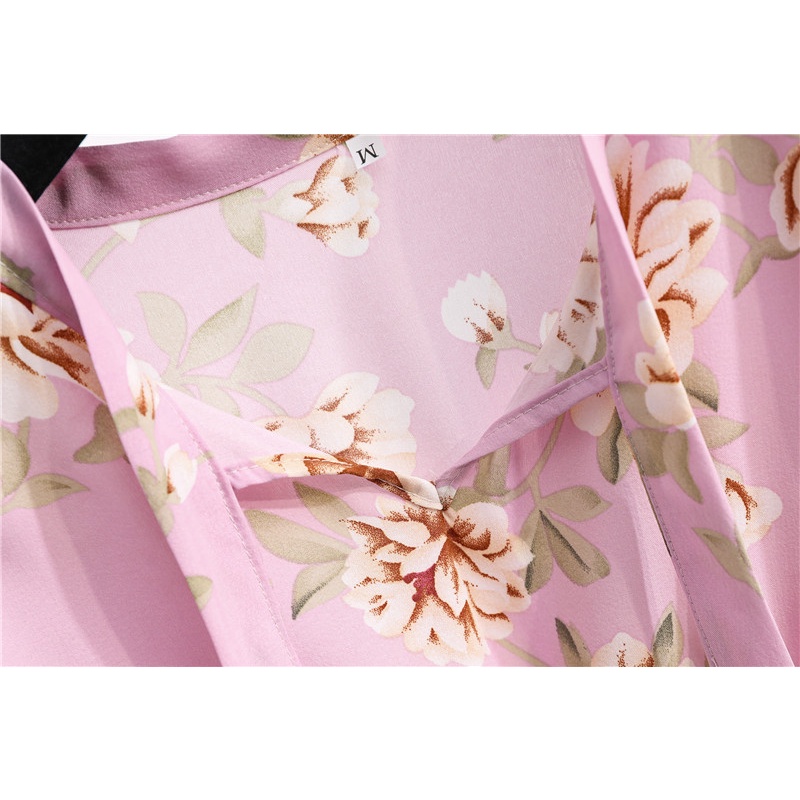 New Fashion Korean Dresses Floral Chiffon Women Casual Dinner Long Sleeve A-line Midi Dress Muslimah