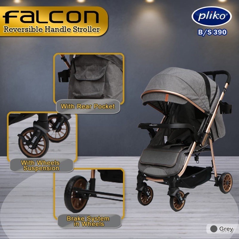 Stroller Pliko Falcon BS 390 Handle 2 Arah