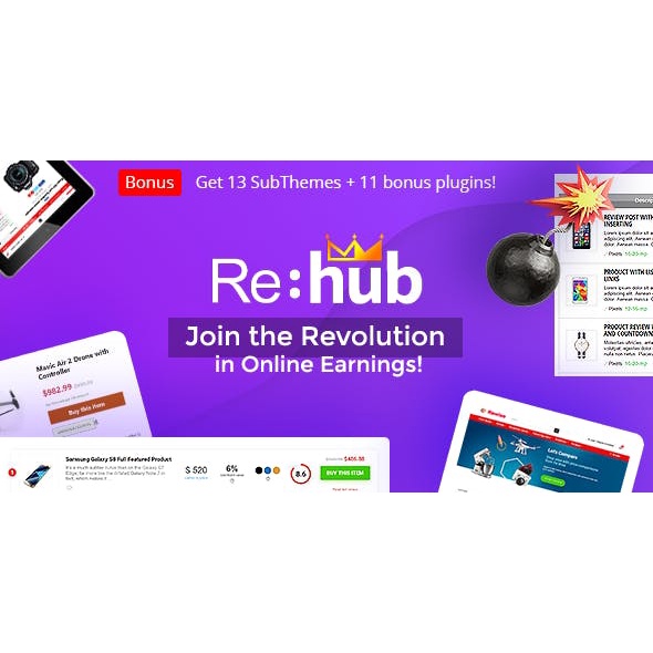 REHub Price Comparison, Affiliate Marketing, Multi Vendor Store - GPL