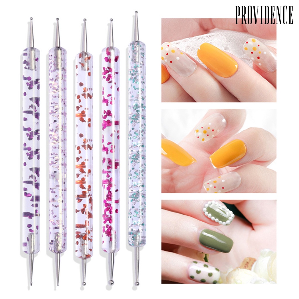 Providence 5Pcs/Set Nail Pen Long Lifespan Easy to Use Acrylic Double-Head Nail Art Drawing Liner for Beauty