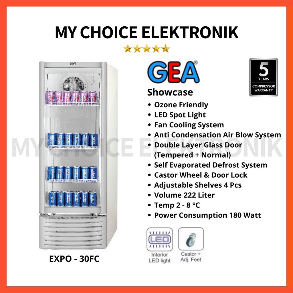 GEA EXPO-30FC/ EXPO-30 FC Display Cooler Kulkas Showcase 222L