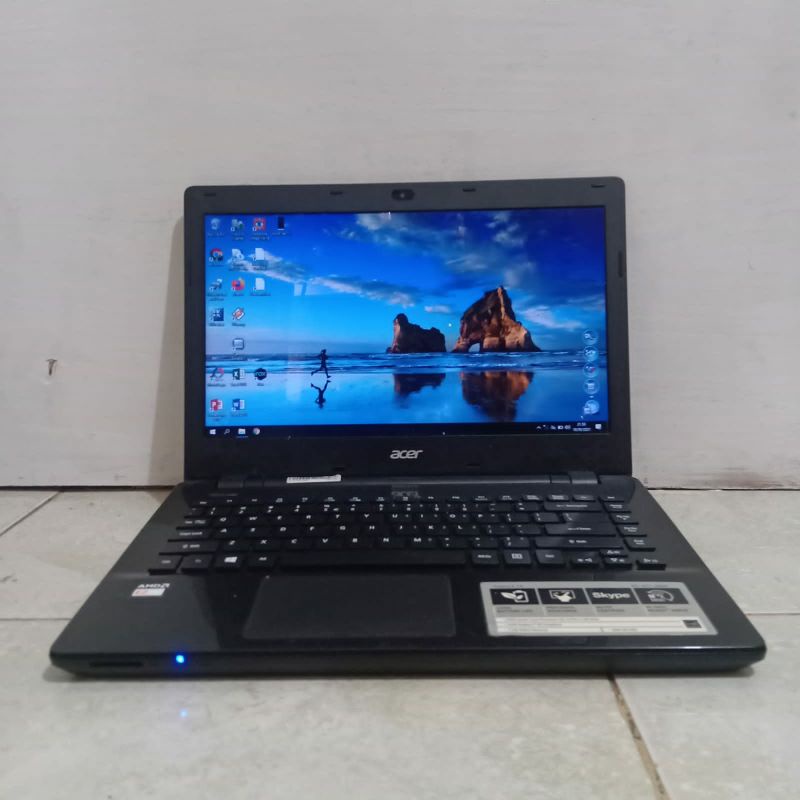 Laptop Acer Aspire E5-421 Amd E2-6110 Gen 6 Ram 4GB HDD 500GB Layar 14 inch Windows 10 Siap pakai ok