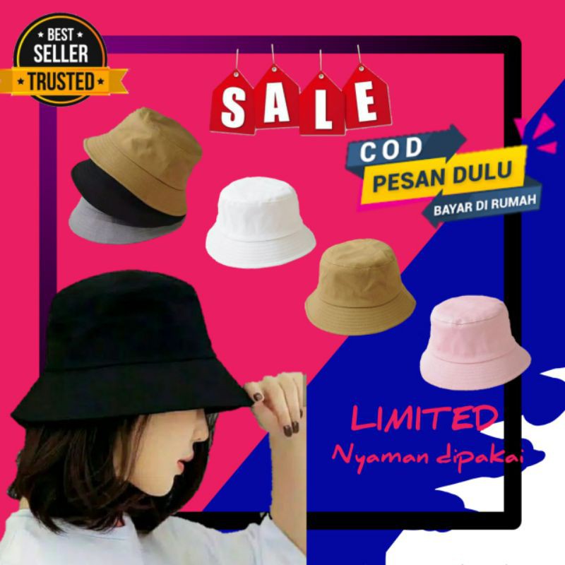 TOPI Bucket PRIA WANITA GAUL TOPI BULAT COWOK CEWEK