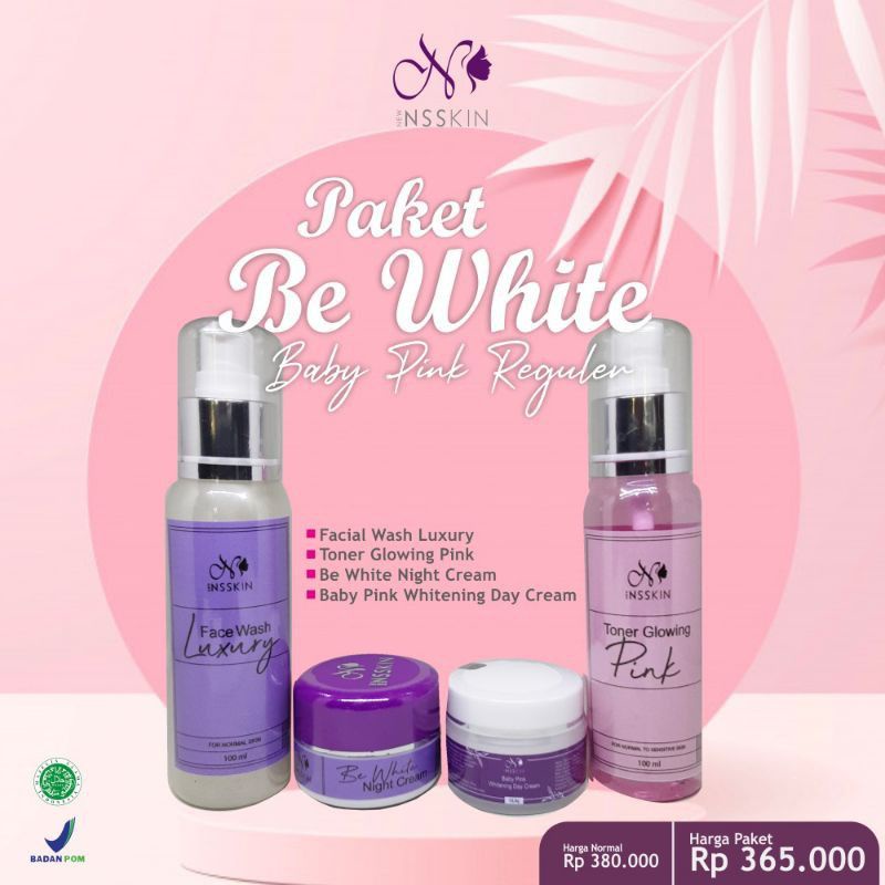 PAKET REGULER BE WHITE FLEK NEW NSSKIN FREE POUCH + SHEETMASK (BISA COD)