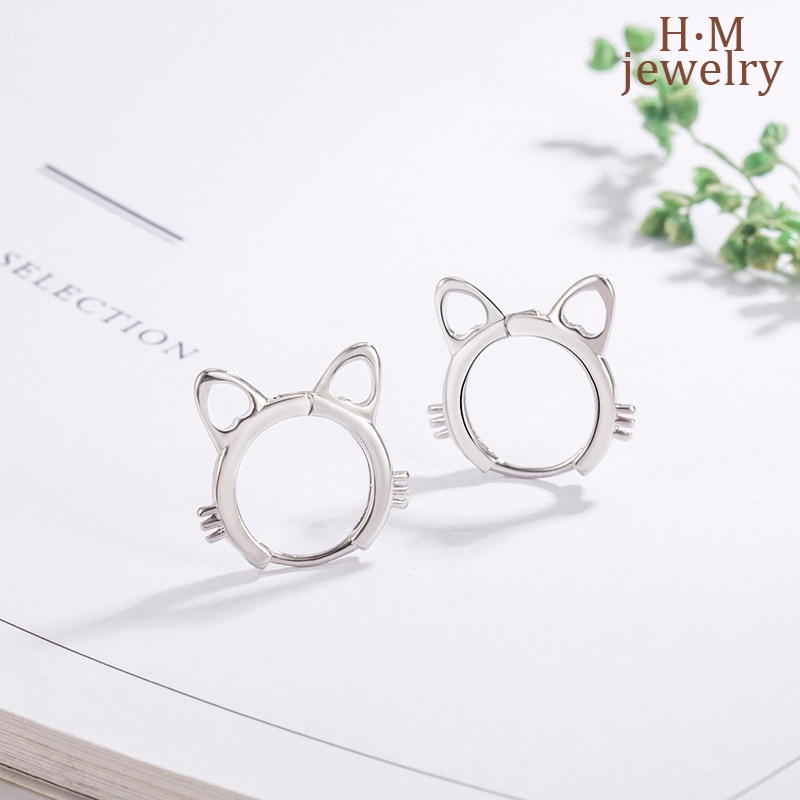 Cute Hollow Cat Small Sleeping No Need to Take off Ear Studs