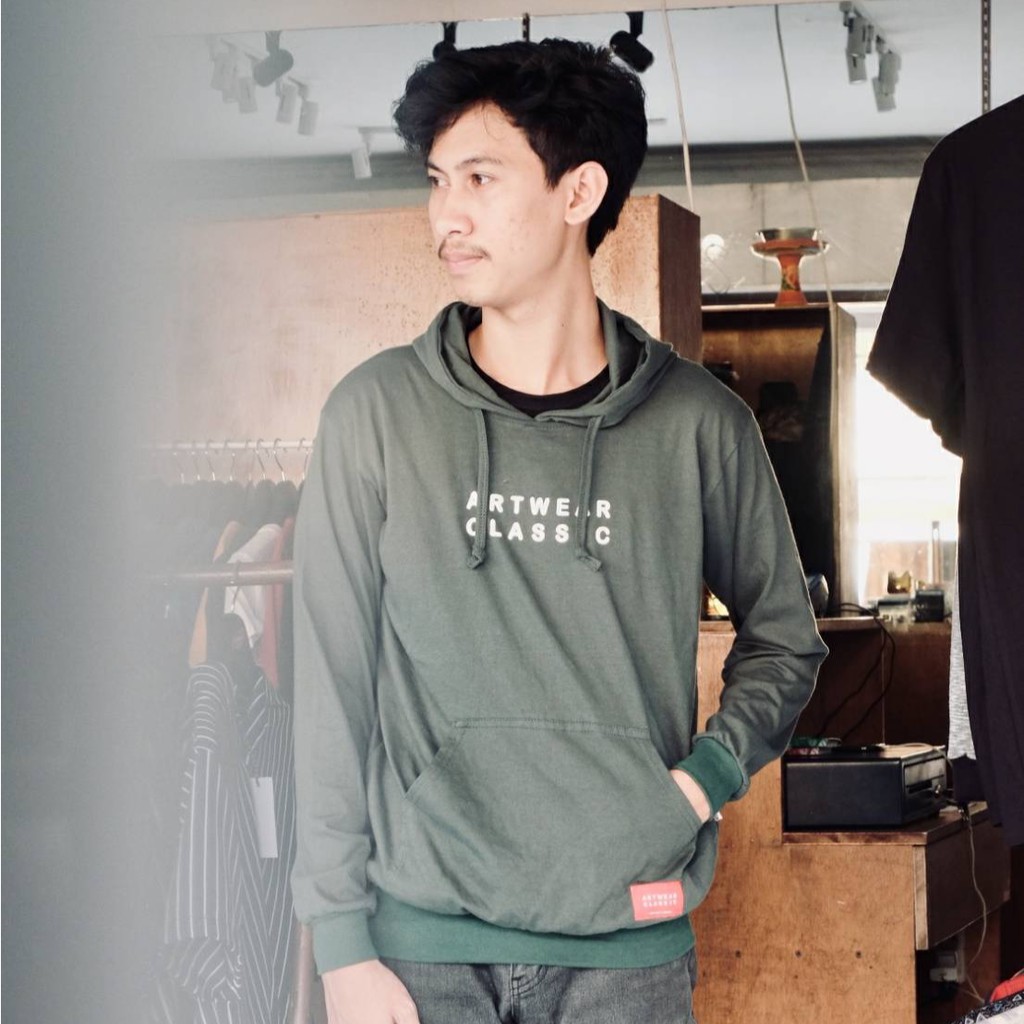 Hoodie Cowok Distro Artwear Classic Jaket Cowok Hoodie ARTHODGREEN01 Hoodie Pria Polos