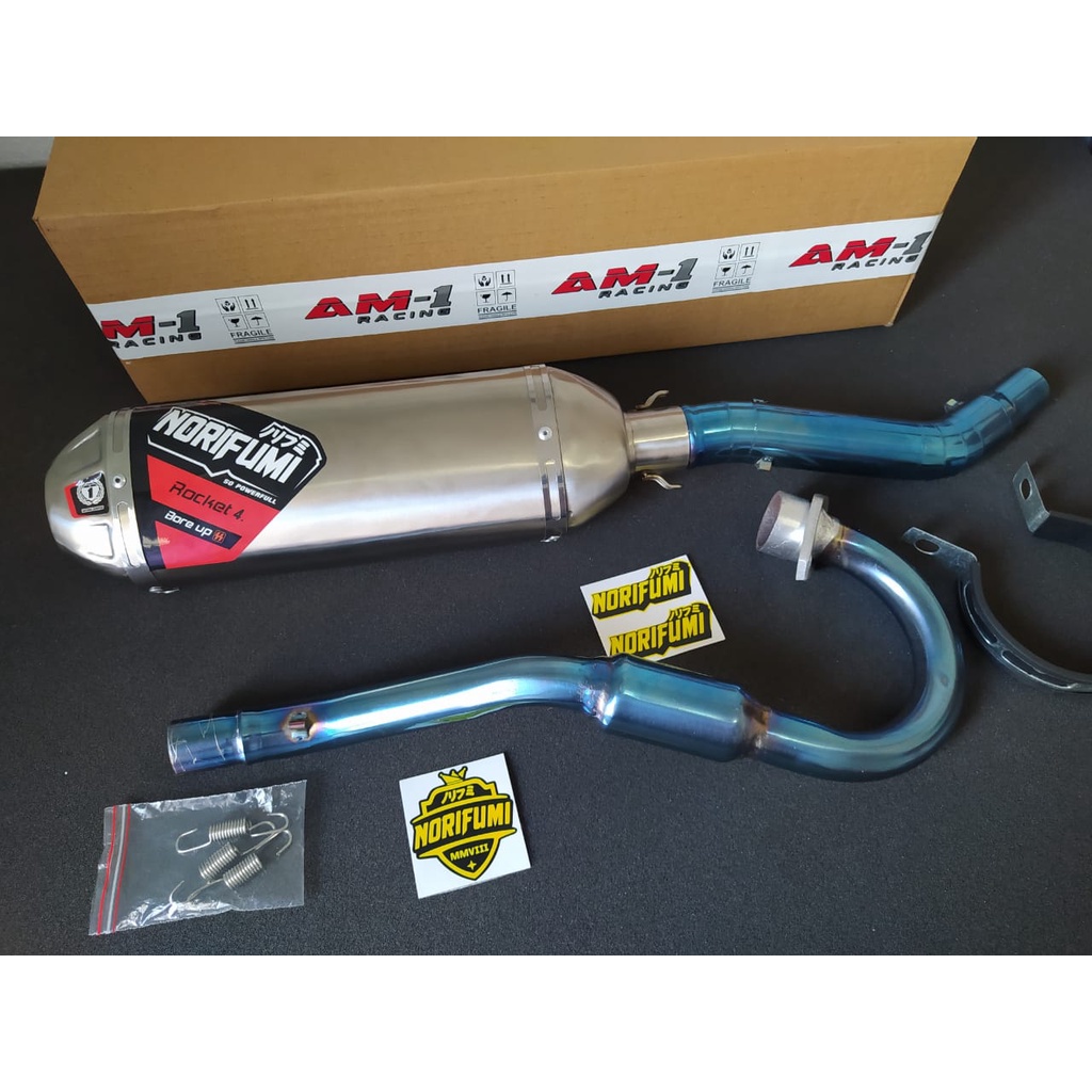 Kenalpot Knalpot Racing Bluemoon Norifumi Rocket Roket 4 Boreup Bore Up Klx150 Se Extreme Klx 150 S 