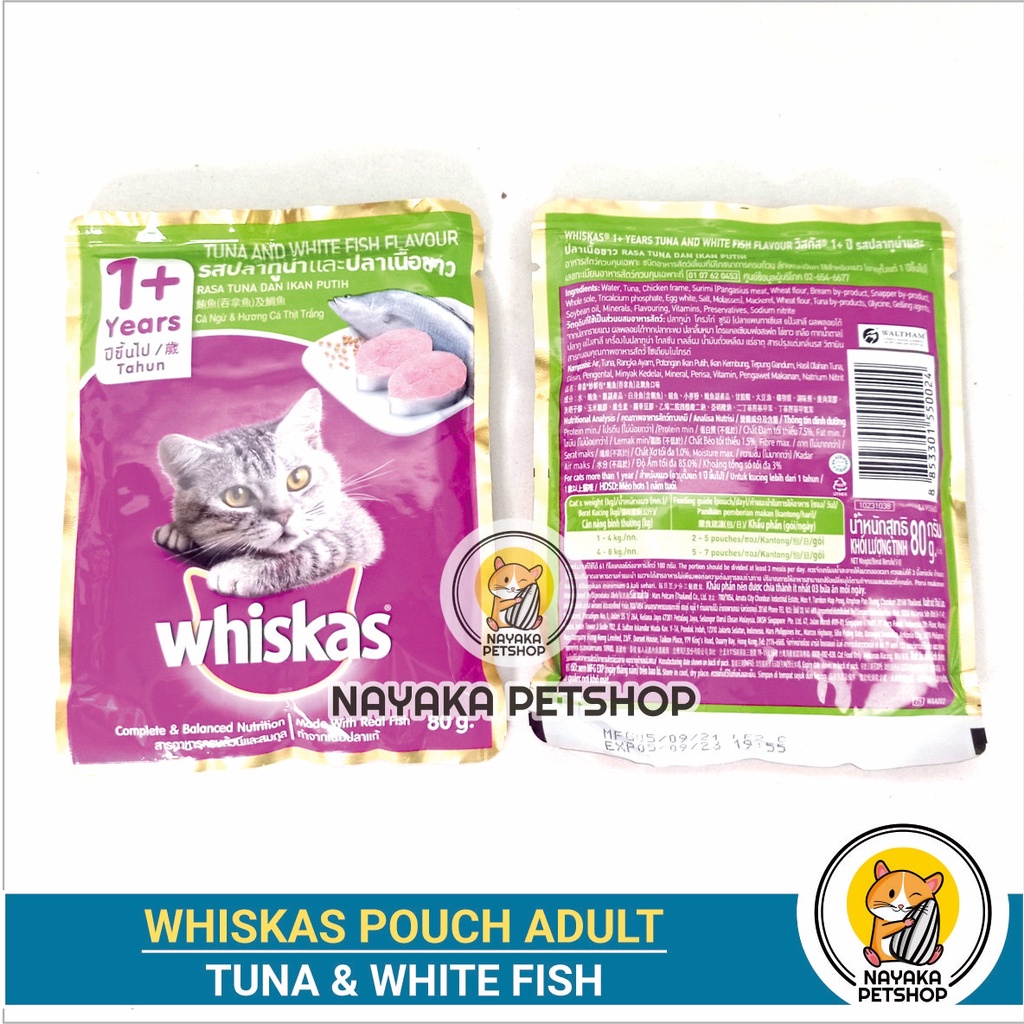 Whiskas Tuna White Fish Pouch Makanan Kucing Basah Pakan Wet Food