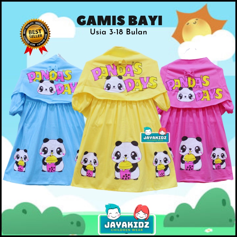 Gamis Bayi Perempuan Usia Baby Newborn 0 3 6 12 18 Bulan - Baju Muslim Dres Anak Bayi Perempuan Cewe