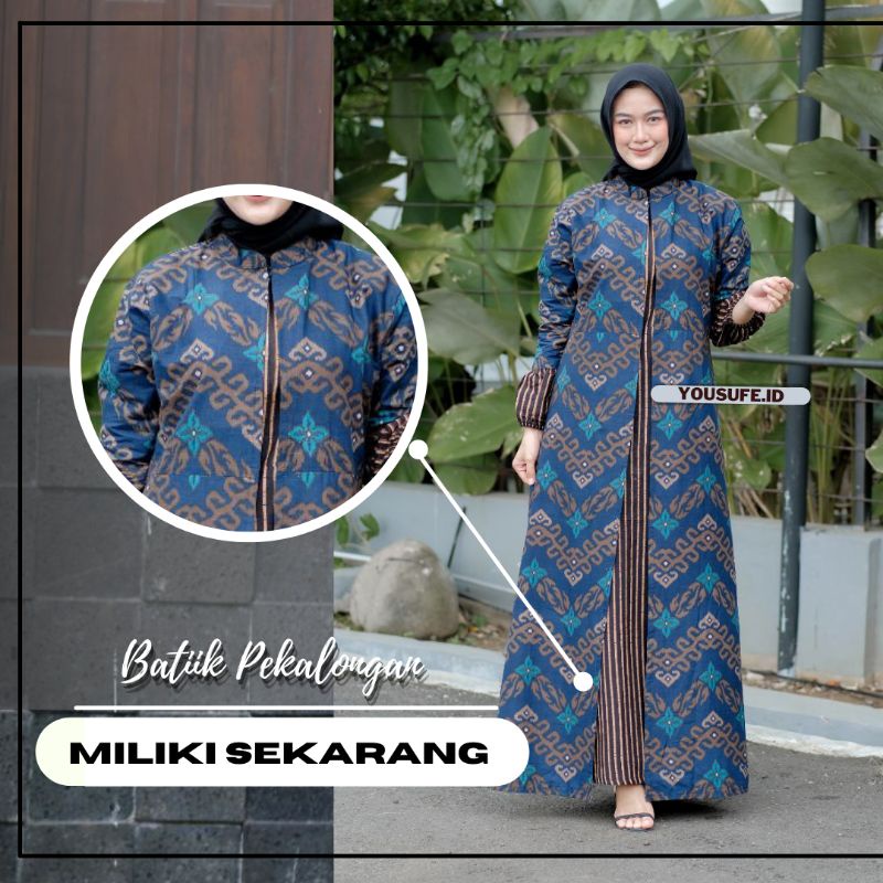 Gamis Batik Wanita Asli Katun Muslimah Lengan Panjang Model Cardy Menyatu Tidak Luntur Bisa Seragam Pernikahan Hajatan Nikah Keluarga Couple Murah Shopee Cod Kode GZ01