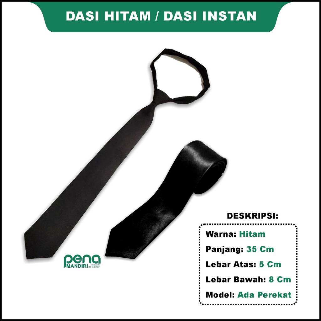 Dasi Hitam - Dasi Training - Dasi Polos - Dasi Ospek - Dasi Instan Polos