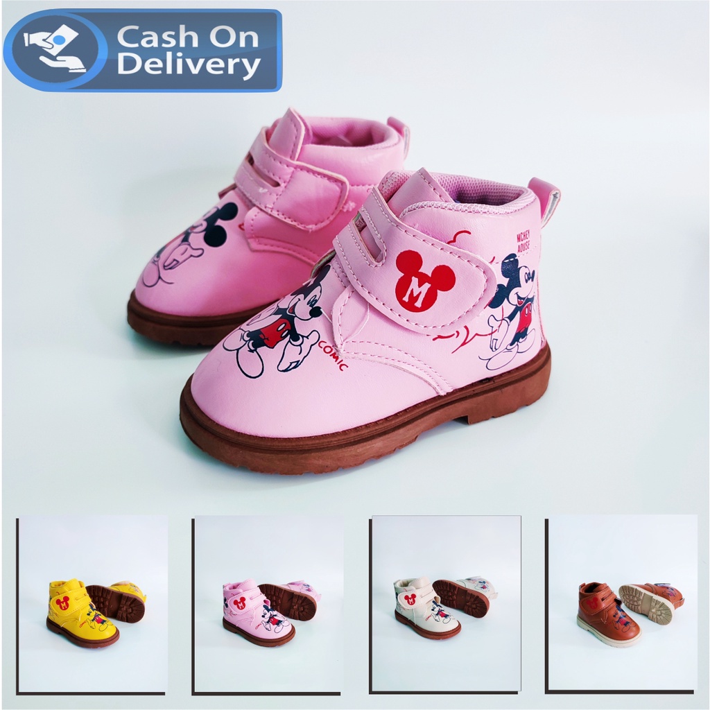 Sepatu semi boot Anak Perempuan Mickey Mouse Untuk 1-5 tahun Bisa COD